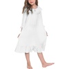image:imageEkouaer Girls Nightgowns Toddler Pajamas Dress Sleep Nightshirts Princess Soft Sleepwear for KidsWhite