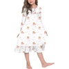 image:imageEkouaer Girls Nightgowns Toddler Pajamas Dress Sleep Nightshirts Princess Soft Sleepwear for KidsWhite Teddy Bear