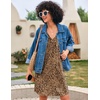 image:imageEkouaer Nightgown for Women Sleeveless Sleepwear Lightweight Racerback Sleep Shirt Pleated V Neck Night Dress Short ChemiseBrown Leopard