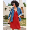 image:imageEkouaer Nightgown for Women Sleeveless Sleepwear Lightweight Racerback Sleep Shirt Pleated V Neck Night Dress Short ChemiseDark Red