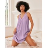 image:imageEkouaer Nightgown for Women Sleeveless Sleepwear Lightweight Racerback Sleep Shirt Pleated V Neck Night Dress Short ChemisePurple