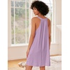 image:imageEkouaer Nightgown for Women Sleeveless Sleepwear Lightweight Racerback Sleep Shirt Pleated V Neck Night Dress Short ChemisePurple