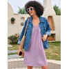 image:imageEkouaer Nightgown for Women Sleeveless Sleepwear Lightweight Racerback Sleep Shirt Pleated V Neck Night Dress Short ChemisePurple
