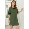 image:imageEkouaer Nightgowns for Women 2 Pack Sleepshirts Short Sleeve Nightshirt V Neck Sleepwear Casual Pajama DressBlackArmy Green