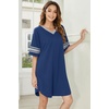 image:imageEkouaer Nightgowns for Women 2 Pack Sleepshirts Short Sleeve Nightshirt V Neck Sleepwear Casual Pajama DressBlackBlue