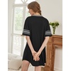 image:imageEkouaer Nightgowns for Women 2 Pack Sleepshirts Short Sleeve Nightshirt V Neck Sleepwear Casual Pajama DressBlackGrey Green