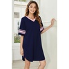 image:imageEkouaer Nightgowns for Women 2 Pack Sleepshirts Short Sleeve Nightshirt V Neck Sleepwear Casual Pajama DressBlackNavy Blue