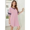 image:imageEkouaer Nightgowns for Women 2 Pack Sleepshirts Short Sleeve Nightshirt V Neck Sleepwear Casual Pajama DressBlackPink