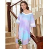 image:imageEkouaer Nightgowns for Women 2 Pack Sleepshirts Short Sleeve Nightshirt V Neck Sleepwear Casual Pajama DressBlackTie Dye