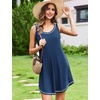 image:imageEkouaer Nightgowns for Women Bamboo Viscose Night Gown Sleeveless Sleepshirt Chemise Sleepwear Tank Sleep Dress S3XLNavy