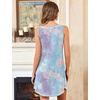 image:imageEkouaer Nightgowns for Women Bamboo Viscose Night Gown Sleeveless Sleepshirt Chemise Sleepwear Tank Sleep Dress S3XLTie Dye Blue Purple