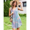 image:imageEkouaer Nightgowns for Women Bamboo Viscose Night Gown Sleeveless Sleepshirt Chemise Sleepwear Tank Sleep Dress S3XLTie Dye Blue Purple