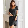 image:imageEkouaer Nightgowns for Women Short Sleeve Moo Moos Ladies House Dress with Pockets Pleated Sleepshirts Soft SleepwearBlack