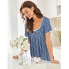 image:imageEkouaer Nightgowns for Women Short Sleeve Moo Moos Ladies House Dress with Pockets Pleated Sleepshirts Soft SleepwearBlue White  Red Florals