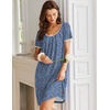 image:imageEkouaer Nightgowns for Women Short Sleeve Moo Moos Ladies House Dress with Pockets Pleated Sleepshirts Soft SleepwearBlue White  Red Florals
