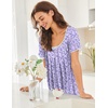 image:imageEkouaer Nightgowns for Women Short Sleeve Moo Moos Ladies House Dress with Pockets Pleated Sleepshirts Soft SleepwearBlue White Polka Dots