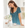 image:imageEkouaer Nightgowns for Women Short Sleeve Moo Moos Ladies House Dress with Pockets Pleated Sleepshirts Soft SleepwearBluegreen Vines