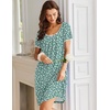 image:imageEkouaer Nightgowns for Women Short Sleeve Moo Moos Ladies House Dress with Pockets Pleated Sleepshirts Soft SleepwearGreen Flower