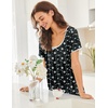 image:imageEkouaer Nightgowns for Women Short Sleeve Moo Moos Ladies House Dress with Pockets Pleated Sleepshirts Soft SleepwearGreen White Print