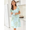 image:imageEkouaer Nightgowns for Women Short Sleeve Moo Moos Ladies House Dress with Pockets Pleated Sleepshirts Soft SleepwearLight Green Daisy