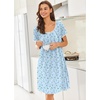 image:imageEkouaer Nightgowns for Women Short Sleeve Moo Moos Ladies House Dress with Pockets Pleated Sleepshirts Soft SleepwearLightblue Floral