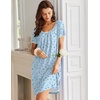 image:imageEkouaer Nightgowns for Women Short Sleeve Moo Moos Ladies House Dress with Pockets Pleated Sleepshirts Soft SleepwearLightblue Floral
