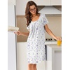 image:imageEkouaer Nightgowns for Women Short Sleeve Moo Moos Ladies House Dress with Pockets Pleated Sleepshirts Soft SleepwearWhite Purple  Pink Florals