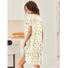 image:imageEkouaer Nightgowns for Women Short Sleeve Moo Moos Ladies House Dress with Pockets Pleated Sleepshirts Soft SleepwearYellow Green Leaves
