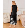 image:imageEkouaer Nightgowns for Women Sleeveless Sleepshirt Long Print House Dress Tank Nightshirt Maxi Casual Dress with PocketsBlack Silhouette Flowers