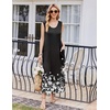 image:imageEkouaer Nightgowns for Women Sleeveless Sleepshirt Long Print House Dress Tank Nightshirt Maxi Casual Dress with PocketsBlack Silhouette Flowers