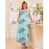 image:imageEkouaer Nightgowns for Women Sleeveless Sleepshirt Long Print House Dress Tank Nightshirt Maxi Casual Dress with PocketsBlue Flower