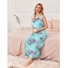image:imageEkouaer Nightgowns for Women Sleeveless Sleepshirt Long Print House Dress Tank Nightshirt Maxi Casual Dress with PocketsBlue Flower