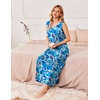 image:imageEkouaer Nightgowns for Women Sleeveless Sleepshirt Long Print House Dress Tank Nightshirt Maxi Casual Dress with PocketsBlue Multi Flowers