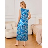 image:imageEkouaer Nightgowns for Women Sleeveless Sleepshirt Long Print House Dress Tank Nightshirt Maxi Casual Dress with PocketsBlue Multi Flowers