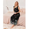 image:imageEkouaer Nightgowns for Women Sleeveless Sleepshirt Long Print House Dress Tank Nightshirt Maxi Casual Dress with PocketsFloral Butterfly