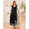 image:imageEkouaer Nightgowns for Women Sleeveless Sleepshirt Long Print House Dress Tank Nightshirt Maxi Casual Dress with PocketsFloral Butterfly