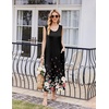 image:imageEkouaer Nightgowns for Women Sleeveless Sleepshirt Long Print House Dress Tank Nightshirt Maxi Casual Dress with PocketsFlower Black