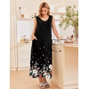 image:imageEkouaer Nightgowns for Women Sleeveless Sleepshirt Long Print House Dress Tank Nightshirt Maxi Casual Dress with PocketsFlower Black