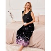image:imageEkouaer Nightgowns for Women Sleeveless Sleepshirt Long Print House Dress Tank Nightshirt Maxi Casual Dress with PocketsGradient Shiny Flowers