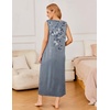 image:imageEkouaer Nightgowns for Women Sleeveless Sleepshirt Long Print House Dress Tank Nightshirt Maxi Casual Dress with PocketsGray Flower Branches