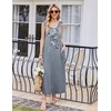 image:imageEkouaer Nightgowns for Women Sleeveless Sleepshirt Long Print House Dress Tank Nightshirt Maxi Casual Dress with PocketsGray Flower Branches