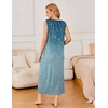 image:imageEkouaer Nightgowns for Women Sleeveless Sleepshirt Long Print House Dress Tank Nightshirt Maxi Casual Dress with PocketsGreen Flower Branches