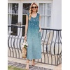 image:imageEkouaer Nightgowns for Women Sleeveless Sleepshirt Long Print House Dress Tank Nightshirt Maxi Casual Dress with PocketsGreen Flower Branches