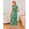 image:imageEkouaer Nightgowns for Women Sleeveless Sleepshirt Long Print House Dress Tank Nightshirt Maxi Casual Dress with PocketsGreen Silhouettes