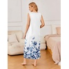 image:imageEkouaer Nightgowns for Women Sleeveless Sleepshirt Long Print House Dress Tank Nightshirt Maxi Casual Dress with PocketsLeaf