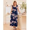 image:imageEkouaer Nightgowns for Women Sleeveless Sleepshirt Long Print House Dress Tank Nightshirt Maxi Casual Dress with PocketsNavy Blue Orange Flower