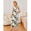 image:imageEkouaer Nightgowns for Women Sleeveless Sleepshirt Long Print House Dress Tank Nightshirt Maxi Casual Dress with PocketsPlants Flowers