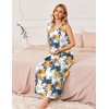 image:imageEkouaer Nightgowns for Women Sleeveless Sleepshirt Long Print House Dress Tank Nightshirt Maxi Casual Dress with PocketsPlants Flowers