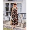 image:imageEkouaer Nightgowns for Women Sleeveless Sleepshirt Long Print House Dress Tank Nightshirt Maxi Casual Dress with PocketsRed Black Flower