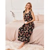 image:imageEkouaer Nightgowns for Women Sleeveless Sleepshirt Long Print House Dress Tank Nightshirt Maxi Casual Dress with PocketsRed Black Flower